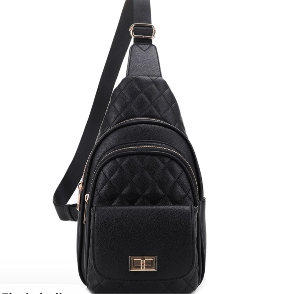 NWT SUGU Emma Diamond Quilted Triple Compartment Crossbody Sling Bag